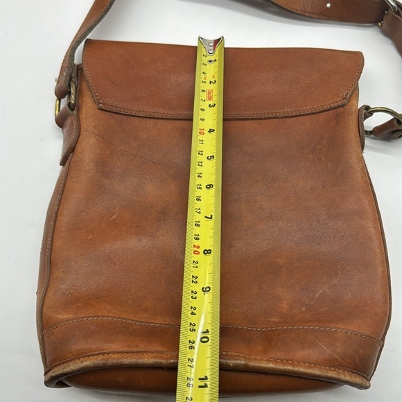 Eddie Bauer Brown Vintage Leather Crossbody Bag MCB6724R - Picture 10 of 16